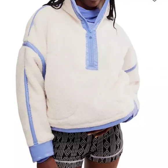 🌟 FP Movement Mountain High Shine Half Zip Sweatshirt ~ Size Large ~ NWT - Picture 1 of 9